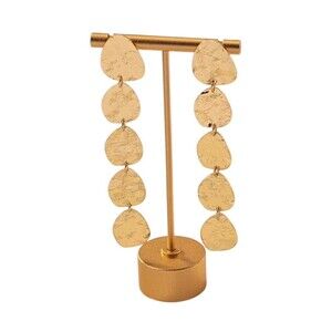 Minimalist Asymmerical Elegant Earrings‎ Womens Pierced Dangling Goldtoned NEW